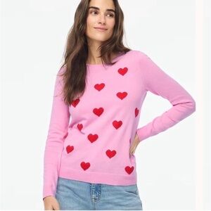 J. Crew Heart Print Teddie Sweater